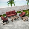 EAGLE PEAK Natural Cedar Wood Conversation Set, Outdoor Patio Furniture with Coffee Table and Side Table - 2 of 4