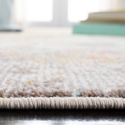 Grey and Gold Rectangular Synthetic Area Rug, 3' x 5'