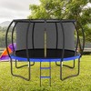Vynxaria 12FT Outdoor Big Trampoline With Inner Safety Enclosure Net, Ladder, PVC Spring Cover Padding, For Kids, Black&Blue Color - 2 of 4