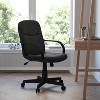 Emma and Oliver Mid-Back Black Glove Vinyl Executive Swivel Office Chair with Arms - 2 of 4