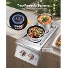 VEVOR Double Grilling Side Burners, 2 x 17,000BTU Liquid Propane Side Burner , Convertible to Natural Gas, 304 Stainless Steel Built-in Burners,Silver - 3 of 4