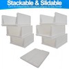 5 Star Super Deals Stackable Slidable Closet Organizer - 6pc Ventilated White Plastic Bins for Closet Organization - 3 of 4