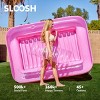 Sloosh Inflatable Suntanning Float Bed with Pillow, Suntan Tub Floatie Raft Tanning Pool for Adult 85" - Pink - 2 of 4
