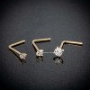 Jewelry Avalanche 22G 14K Gold L-shape Diamond Nose Stud 1.5mm-3mm - 2 of 3