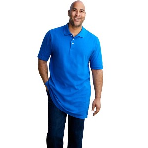 KingSize Longer-Length Shrink-Less Piqué Polo Shirt - 1 of 4