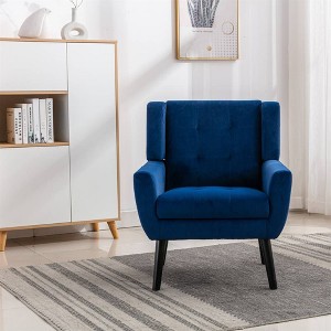 CAVINAS Linen/Velvet/Teddy/Leather Upholstered Accent Chair with Black Legs,Modern Upholstered Armchair with Wood Frame for Living Room - 1 of 4