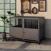 FURNIinspire Pet Crates and Houses Heavy Duty Dog Crate, Durable Versatile and Portable, with 4 Lockable Wheels, Black, 47.2"*28.7"*35.4" - 2 of 4