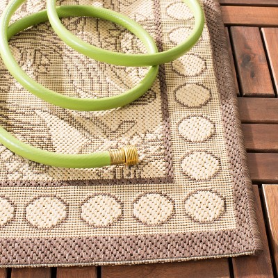 Natural Chocolate Baroque Print Indoor/Outdoor Area Rug