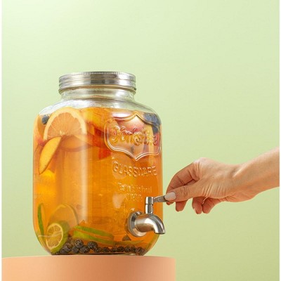 Yorkshire Clear Glass Drink Dispenser with Stainless Steel Spigot