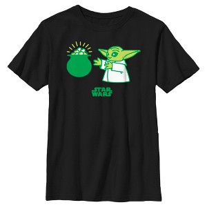 Boy's Star Wars: The Mandalorian St. Patrick's Day Grogu Pot of Gold T-Shirt - 1 of 4