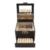 Unique Bargains 3 Layers PU Leather Jewelry Box with Drawer and Mirror - 3 of 4