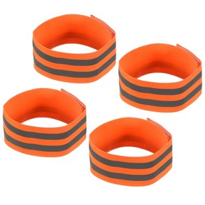 Unique Bargains Reflective Bands for Arm Wrist Ankle Leg 14x2 Inch Strip Green 4 Pack - 1 of 4