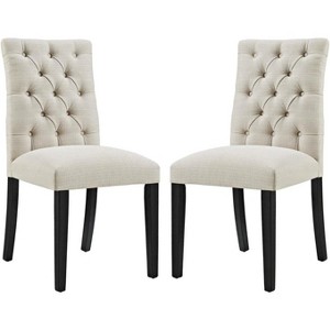 Modway Duchess Dining Chair Fabric Set of 2 - Beige - 1 of 3