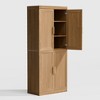 72"x31"x16" Wood Accent Cabinet in Natural Color, Storage Organizer with Adjustable Shelves for Kitchen Bedroom Entryway Living Room Dinning Room - 4 of 4