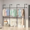 Industrial Pipe Clothing Rack Wall Mount, Closet Storage System for Walk In Closet, Garment Rack, Closet Wardrobe Rack for Hanging Clothes, 118 Inch - 2 of 4