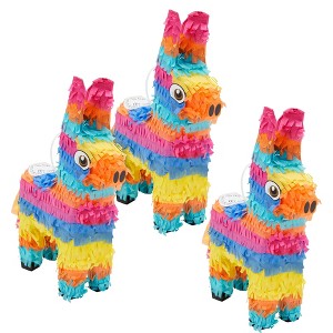 Blue Panda 3 Pack Mini Donkey Pinata for Cinco de Mayo Fiesta, Kids Birthday Party Supplies, 5.5 x 9.25 x 2.15 in - 1 of 4
