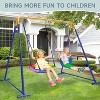Hotraffy Swing Sets for Backyard, Toddler Swing Set with 2 Seat 1 Saucer & 1 Belt Seat, 440lbs Heavy-Duty Swing Frame w/8 Ground Stakes - 3 of 4