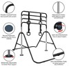 SEVOBAL Home Gyms Black Multi-Functional Adjustable Height Children's Horizontal Gymnastic Bar With Bear Rings, Black, 39"*57"*51" - 3 of 4