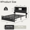 Queen Size LED Metal Bed Frames Built-In Charging, Platforrm Storage Bed Frames Under-bed Storage and Noise Free Design - 2 of 4