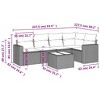 vidaXL 6 Piece Patio Sofa Set with Cushions Beige Poly Rattan - Beige and Cream With Table - 3 of 4