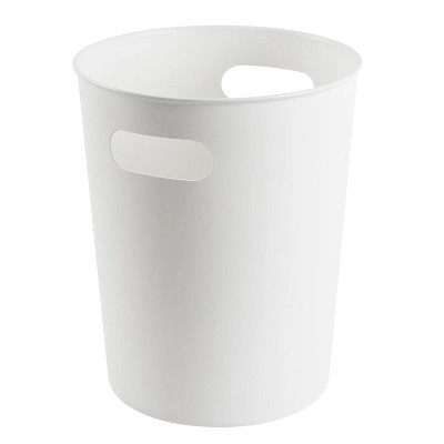 LunaLulinlk White Basic Plastic 2.64 Gallon Wastepaper Basket for Bathroom, Bedroom or Office