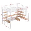 CAVINAS Twin Size Loft Bed Modern Wooden Bed Frame with Desk, 3 Drawers, Blackboard and Guardrail for Bedroom - 4 of 4