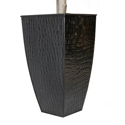 6' Green Artificial Ficus Tree in Black Metal Planter