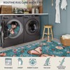 Lahome Modern Butterfly Floral Short Pile Velvet Rectangular Indoor Area Rug - 3 of 4