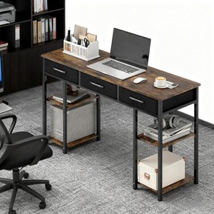 QingMoon 47" Computer Desk, with Adjustable Shelves & Storage, Home Office Desk, For Home and Office - 1 of 4
