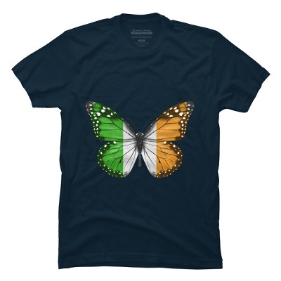 Men's Design By Humans Butterfly Flag Of Ireland By GiftsIdeas T-Shirt