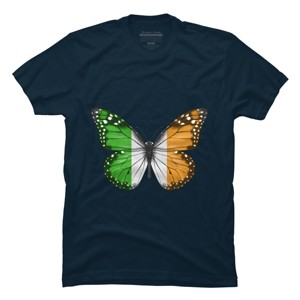 Men's Design By Humans Butterfly Flag Of Ireland By GiftsIdeas T-Shirt - 1 of 2