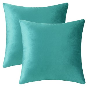 Unique Bargains Velvet Modern Solid Couch Sofa Home Decorative Pillow Covers 2 Pcs - 1 of 4