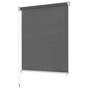Aghana Digitals Anthracite HDPE Outdoor Roller Blind 86.6"x55.1" - UV Blocking, Airflow, Easy - 1 of 4