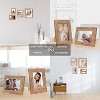 Attop 5x7 Picture Frame Set of 4, High Definition Real Glass Rustic Brown Frame, for Tabletop and Wall Mounting - 4 of 4