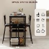 TROPOW Dining Table Set for 2, Bar Table and Upholstered Chairs with Storage Shelves for Small Space, Apartment - 2 of 4