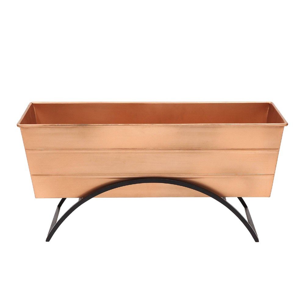 Photos - Flower Pot ACHLA Designs 24" Wide Rectangular Medium Planter Box with Odette Stand, Copper Plated: Wrought Iron, No Assembly Required,