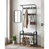 VASAGLE Coat Rack Hall Tree with Shoe Bench for Entryway Entryway Bench with Coat Rack Charcoal Gray and Black - 2 of 4