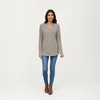 Anna-Kaci Women's Long Sleeve Ribbed Knit Top with Button Front Detail and Curved Hem - 4 of 4
