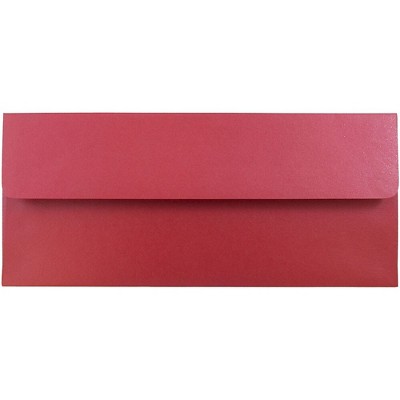 JAM Paper #10 Metallic Business Envelopes 4.125 x 9.5 Stardream Jupiter Red V018285