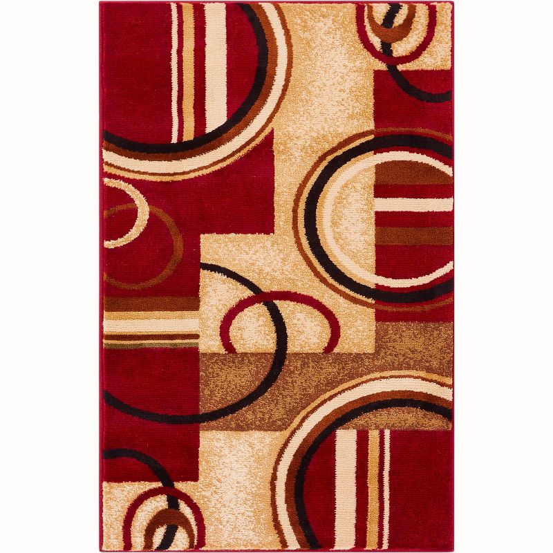 Well Woven Deco Rings Geometric Modern Casual Area Rug, 1 of 8