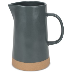 Nat & Jules Large Raw Bottom Matte Grey 48 ounce Ceramic Pitcher Jug - 1 of 4