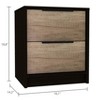 Gulches Nightstand , End Table, Side Table Two Drawers, Metal Handle -Black / Pine - 3 of 4