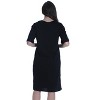 Just Love Womens Nightgown - Short Sleeve Henley Oversized Sleepwear Gown - 3 of 3