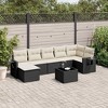 vidaXL Garden Sofa Set Black PE rattan, powder-coated steel, tempered glass - 2 of 4