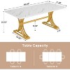 Tribesigns 5FT Conference Table for 4 to 6, Modern Meeting Table with Faux Marble Tabletop, Business Seminar Tables for Home Office - 3 of 4