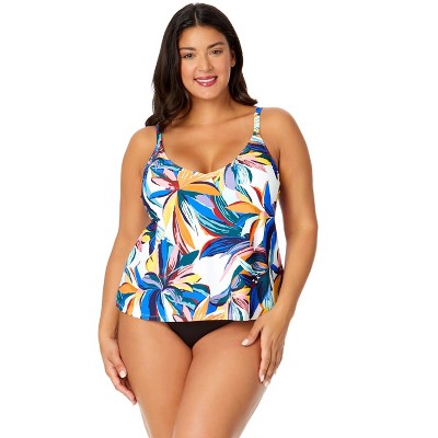 Women's Plus Riviera Floral Easy Triangle Tankini Swim Top
