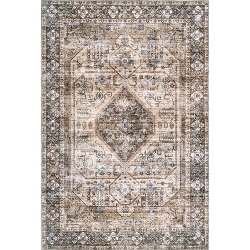 5'3 Round Vintage Lindsy Area Rug Blue - Nuloom : Target