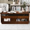 Modern Rectangle Coffee Table 47.2" with 4 Drawers, 2 Display Shelves, Fluted Design & Tempered Glass Top for Living Room - 3 of 4