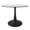LeisureMod Bristol 40" Round Dining Table – Sintered Stone Top Accent Café Table & Sturdy Steel Black Pedestal Base for Kitchen and Small Spaces - 4 of 4