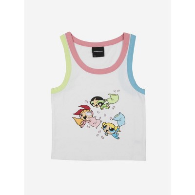 Powerpuff Girls Pillow Fight Sleeveless White Adult Tank Top